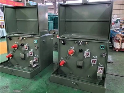 Konventionell enfas padmonterad transformator